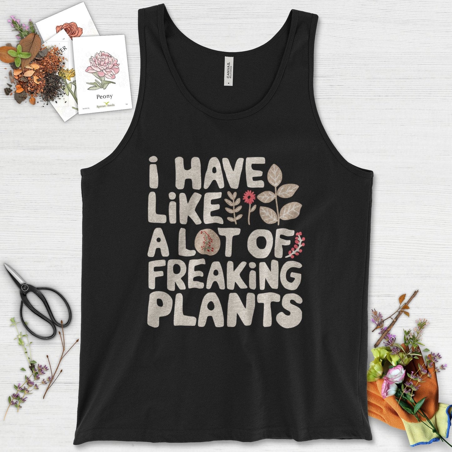 A Lot of Freaking Plants Tank Top Black / XS Physical Item