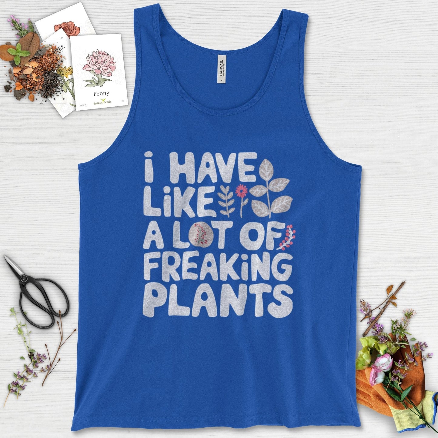 A Lot of Freaking Plants Tank Top True Royal / XS Physical Item