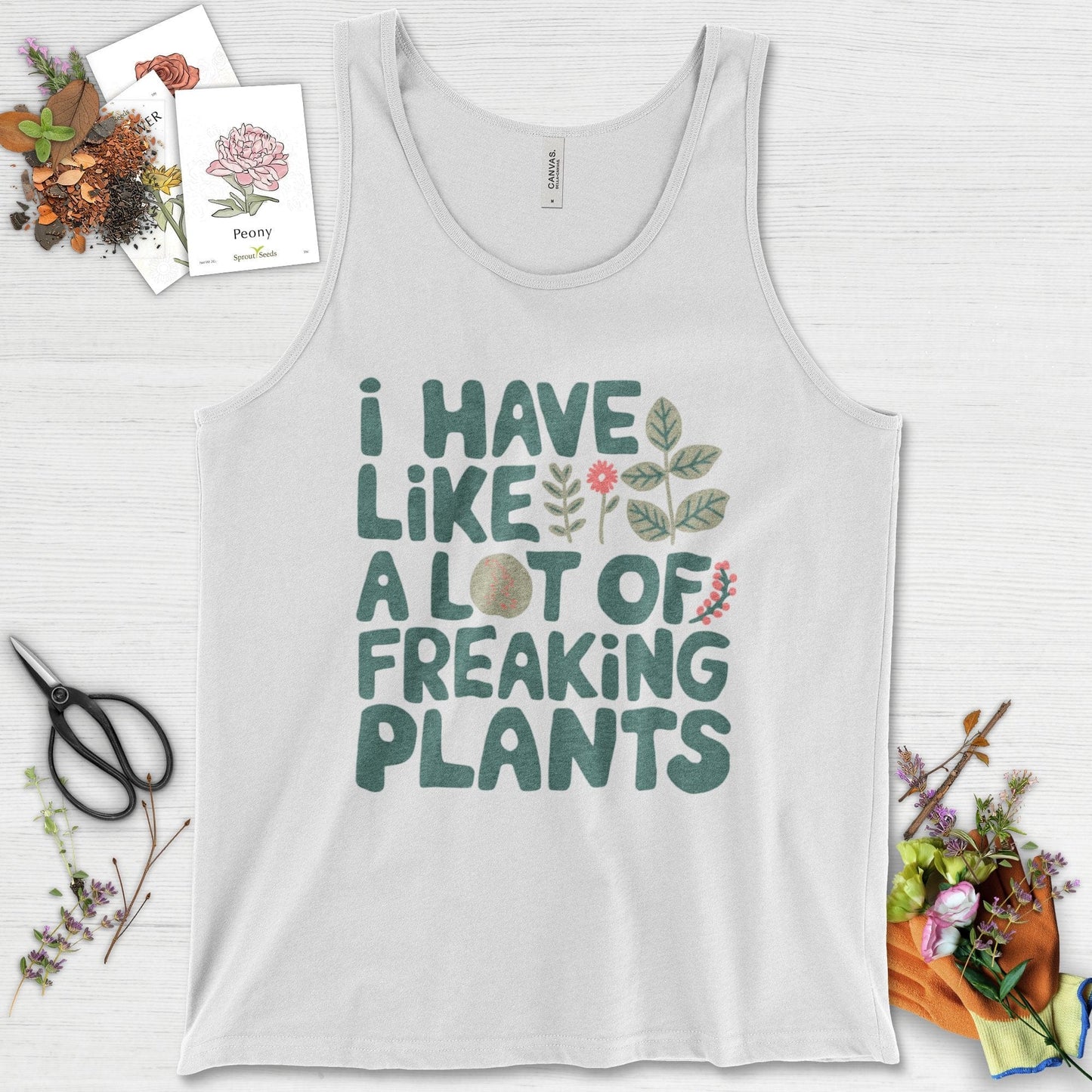 A Lot of Freaking Plants Tank Top White / XS Physical Item