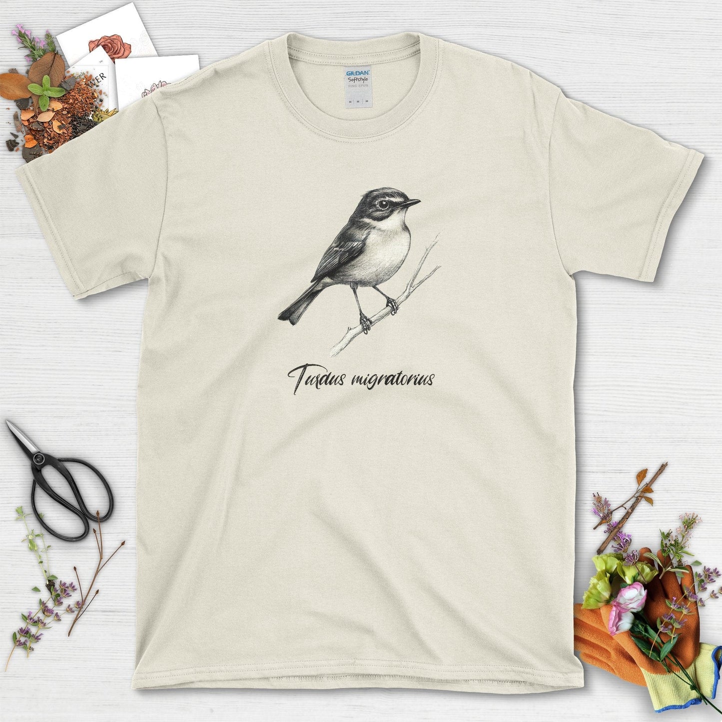 American Robin Bird Enthusiasts T-Shirt Natural / S T-Shirt