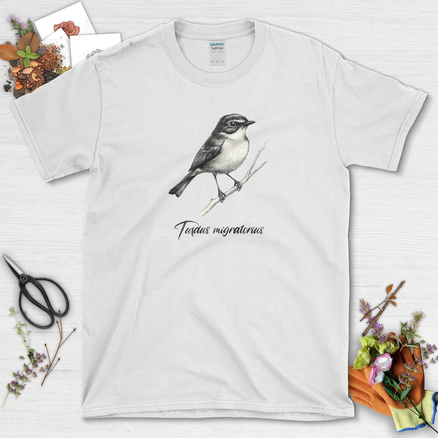 American Robin Bird Enthusiasts T-Shirt White / S T-Shirt