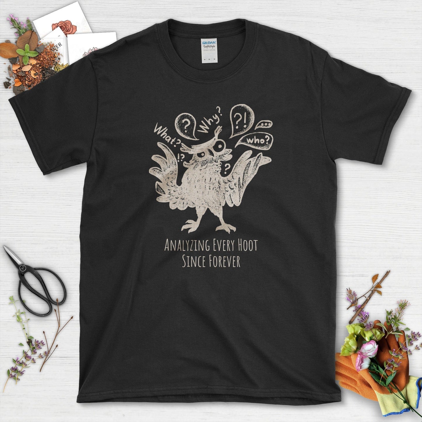 Analyzing Every Hoot Owl T-Shirt T-Shirts / S / Black Physical Item