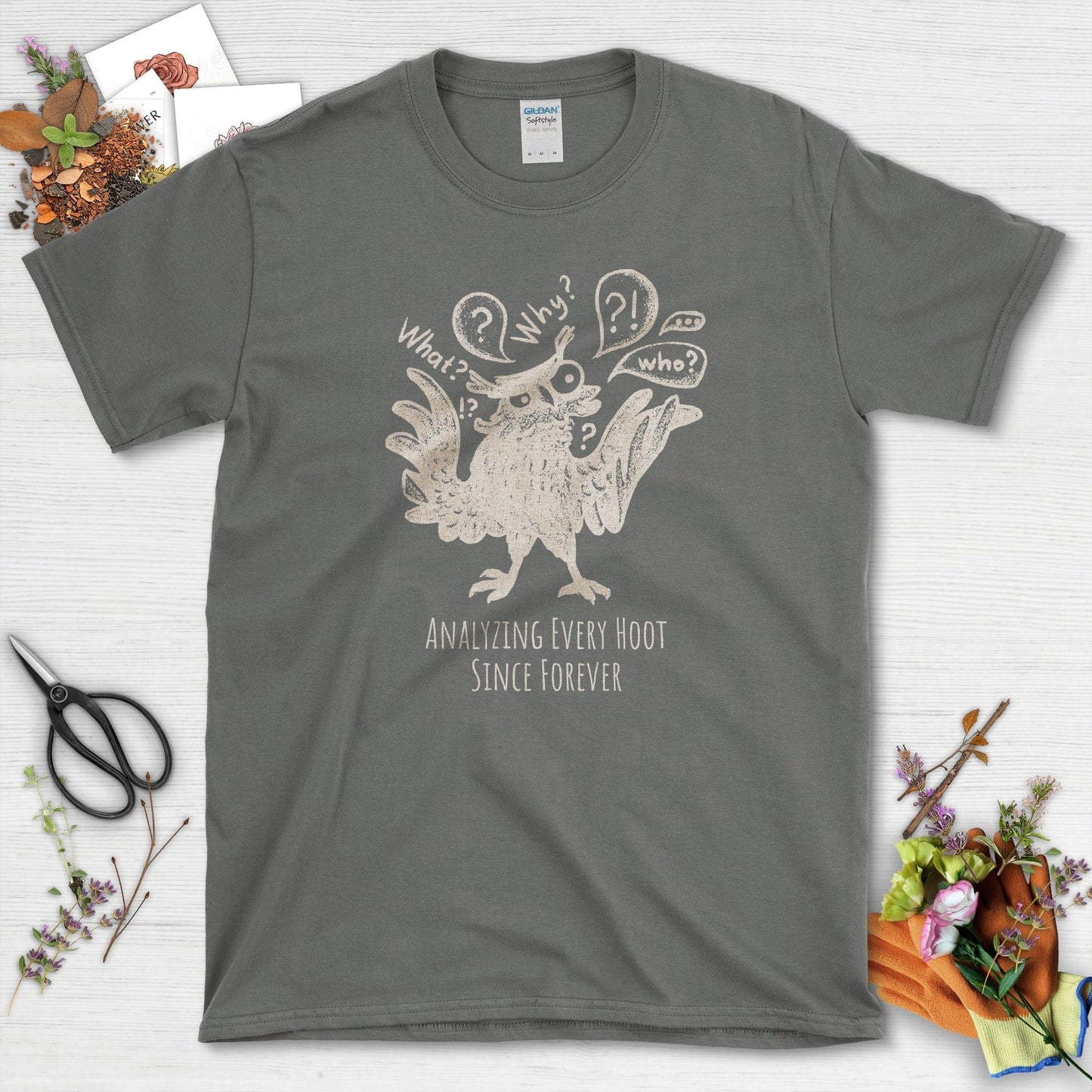 Analyzing Every Hoot Owl T-Shirt T-Shirts / S / Charcoal Physical Item