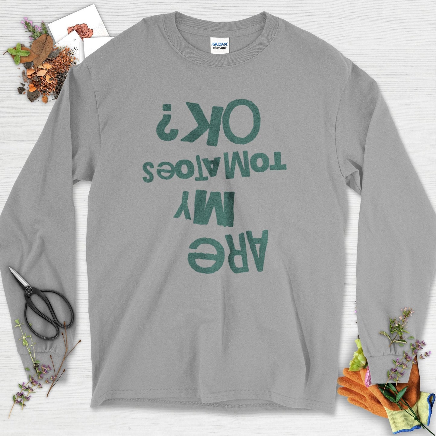 Are My Tomatoes OK Long Sleeve Sport Grey / S Physical Item