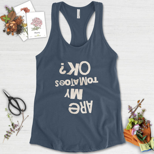 Are My Tomatoes OK Racerback Racerback / XS / Indigo Physical Item
