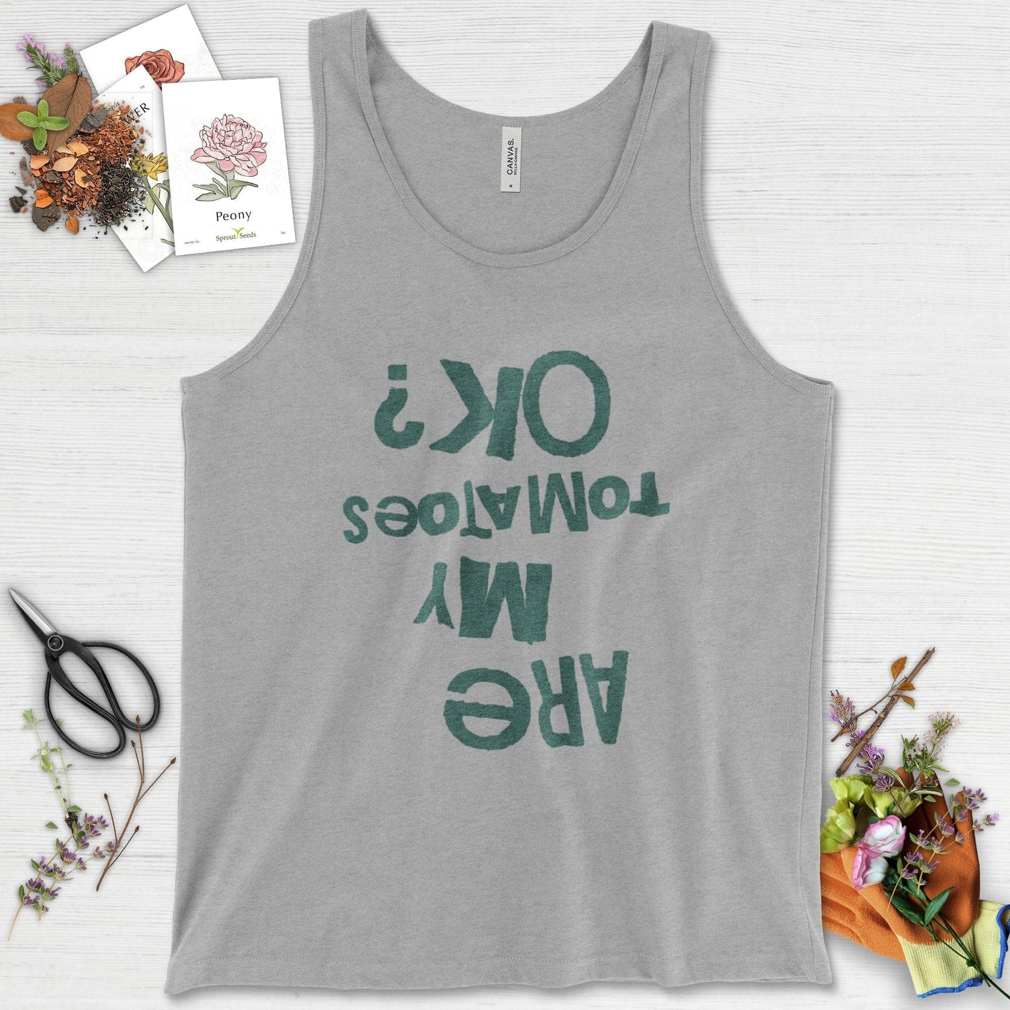 Are My Tomatoes OK Tank Top Athletic Heather / XS Physical Item