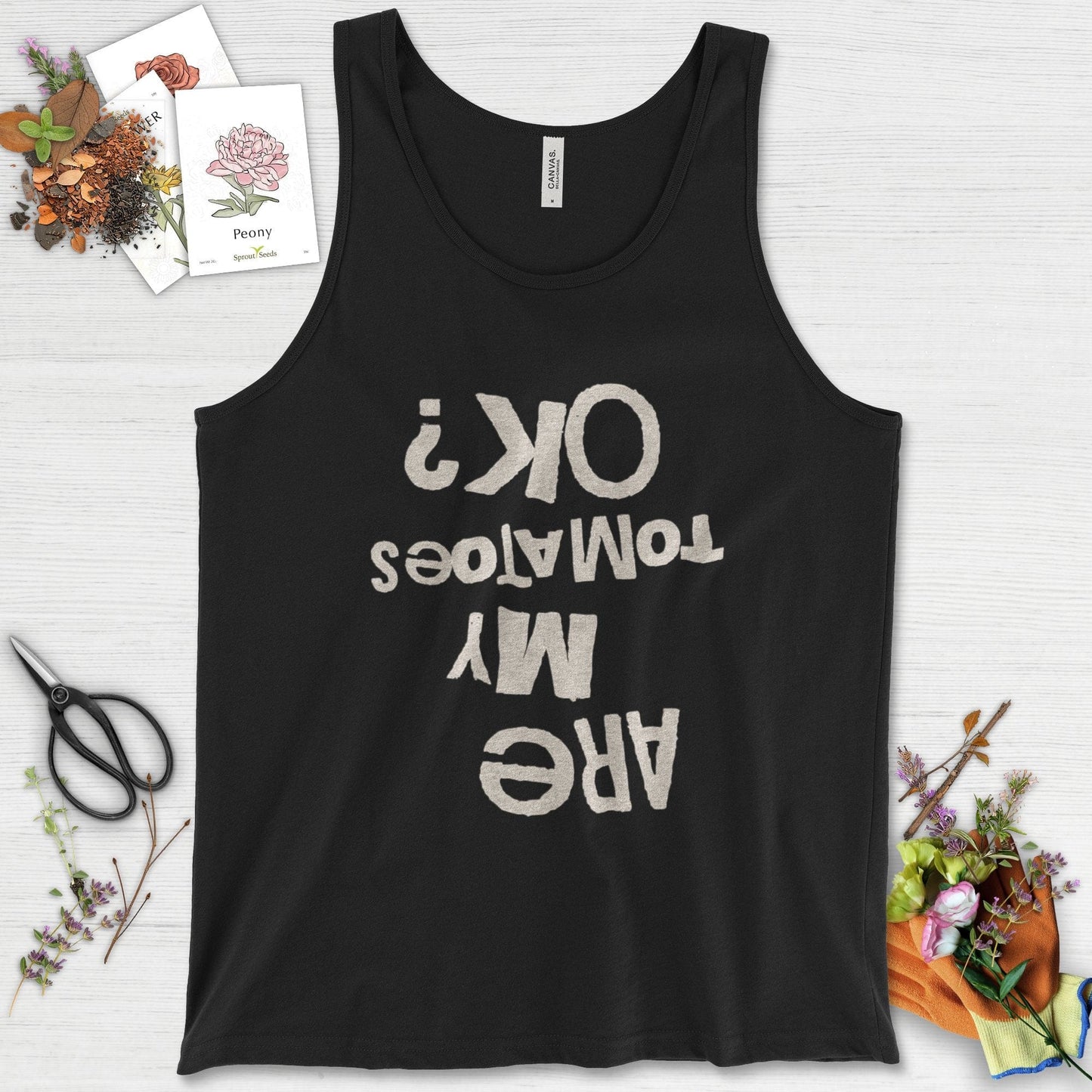 Are My Tomatoes OK Tank Top Black / XS Physical Item
