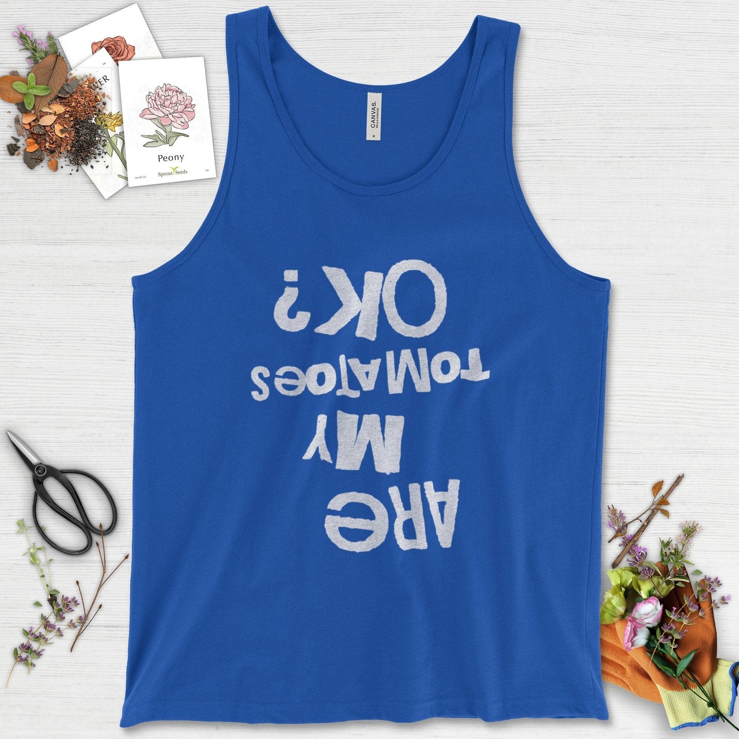 Are My Tomatoes OK Tank Top True Royal / XS Physical Item
