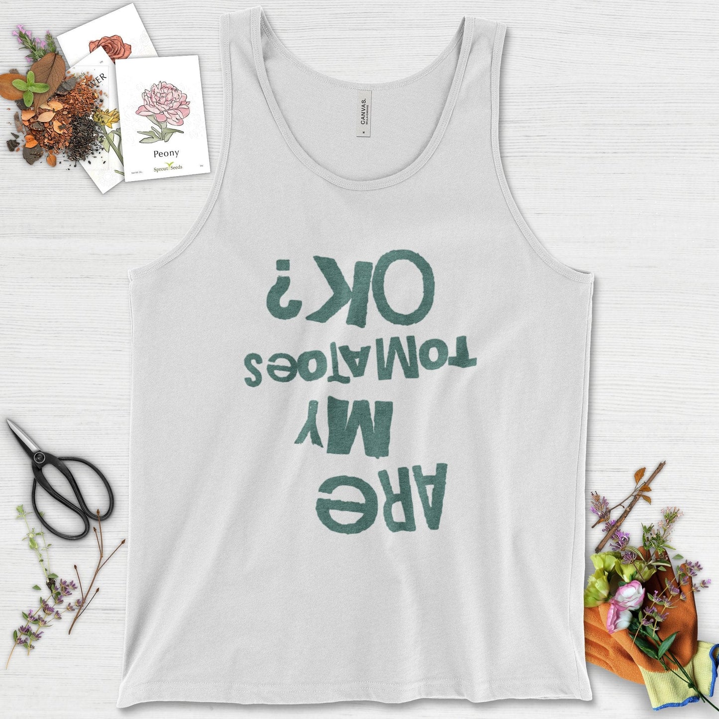 Are My Tomatoes OK Tank Top White / XS Physical Item