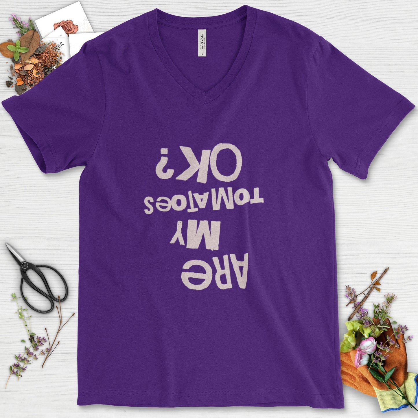Are My Tomatoes OK V-Neck Team Purple / S T-Shirt
