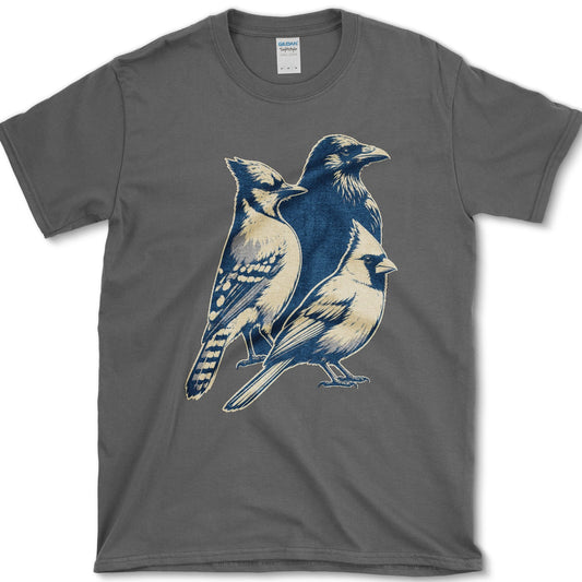 Backyard Bird Trio T-Shirt S / Dark Heather Essential Tees