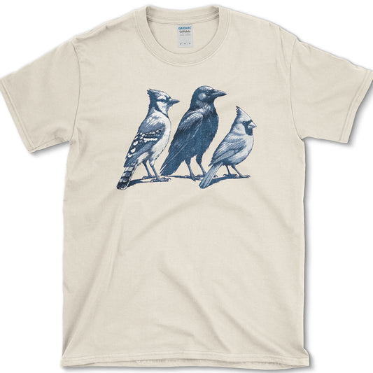 Backyard Bird Trio T-Shirt S / Natural Essential Tees