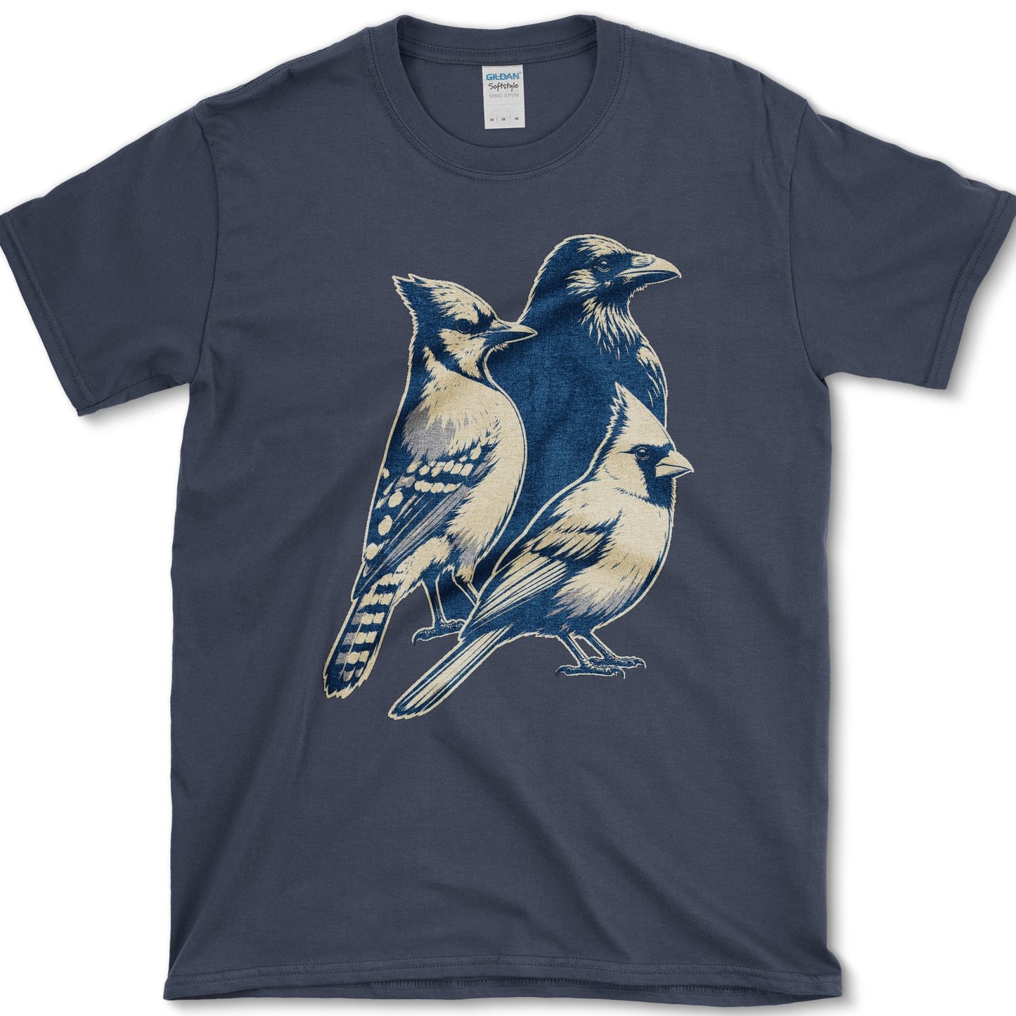 Backyard Bird Trio T-Shirt S / Navy Essential Tees