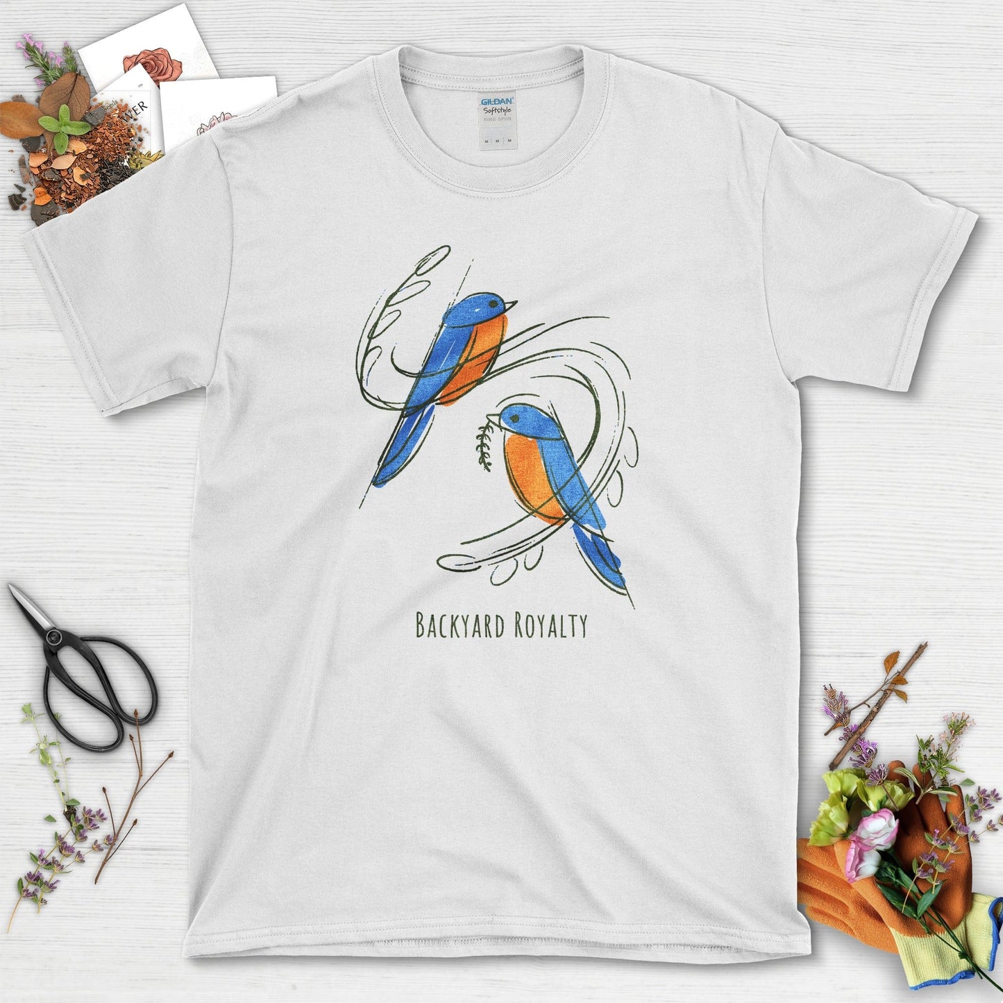 Backyard Royalty Bird T-Shirt White / S T-Shirt