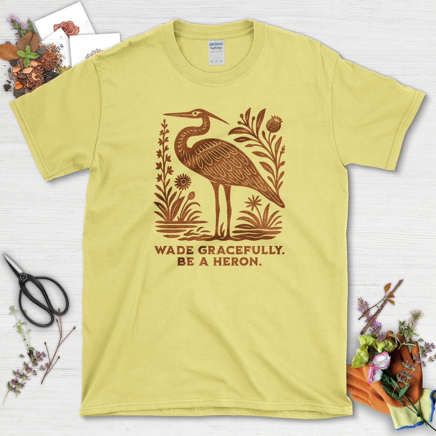 Be a Heron T-Shirt Cornsilk / S Physical Item