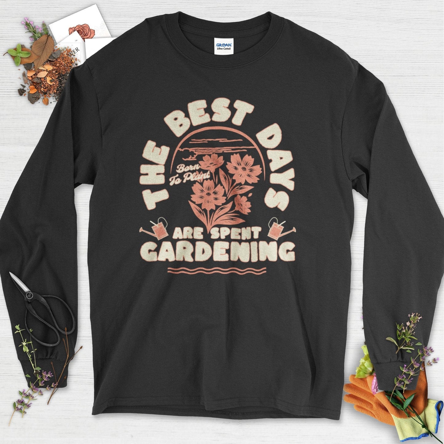 Best Days Gardening Long Sleeve Black / S T-Shirt
