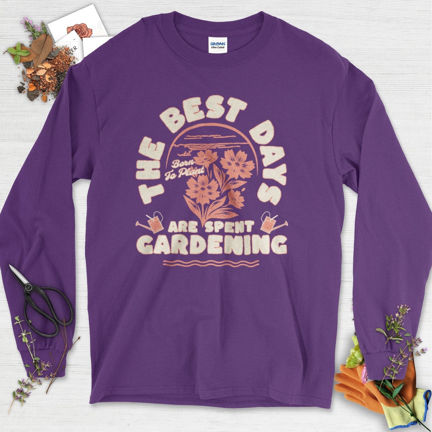 Best Days Gardening Long Sleeve Purple / S T-Shirt