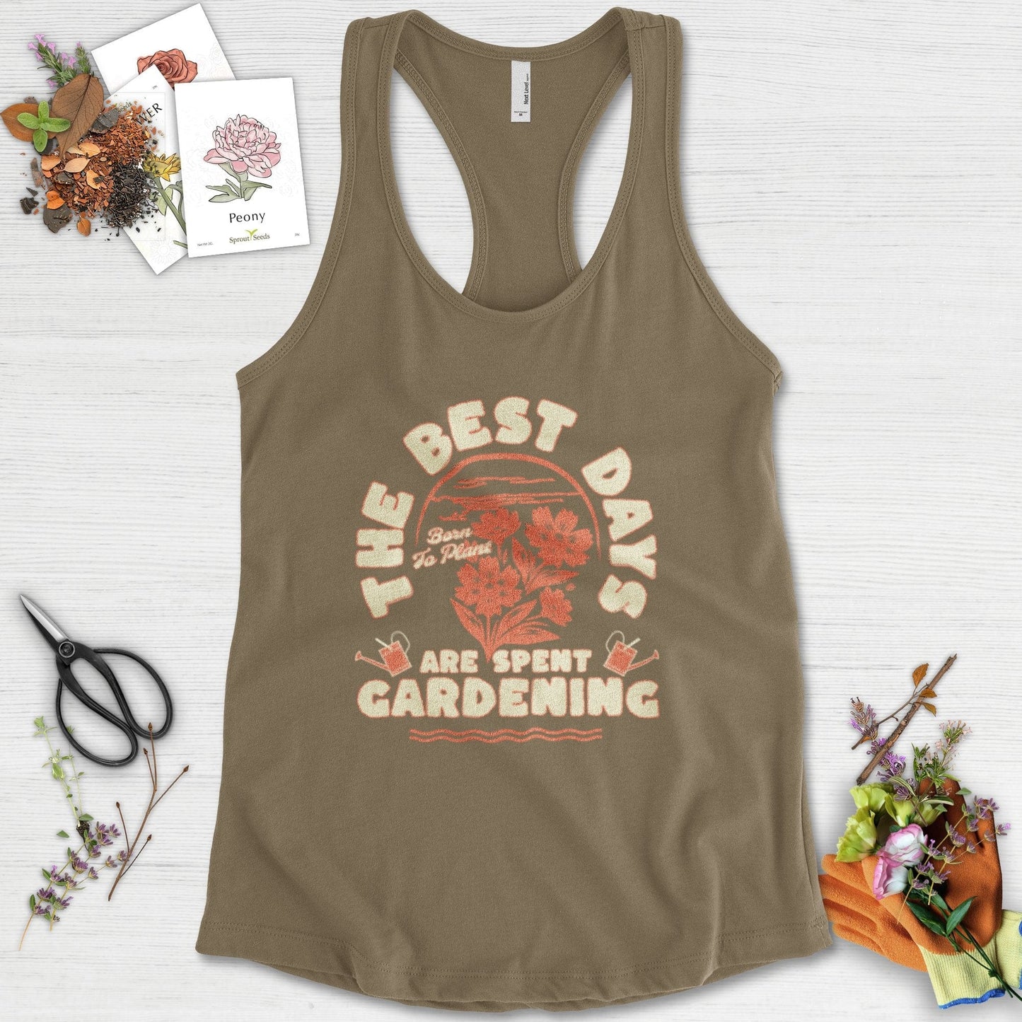 Best Days Gardening Racerback Racerback / XS / Military Green Physical Item