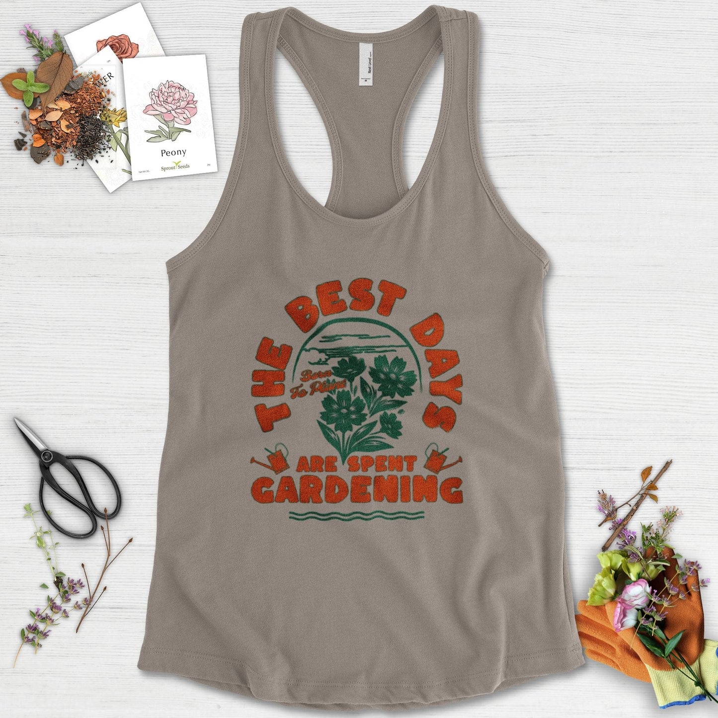 Best Days Gardening Racerback Racerback / XS / Warm Grey Physical Item