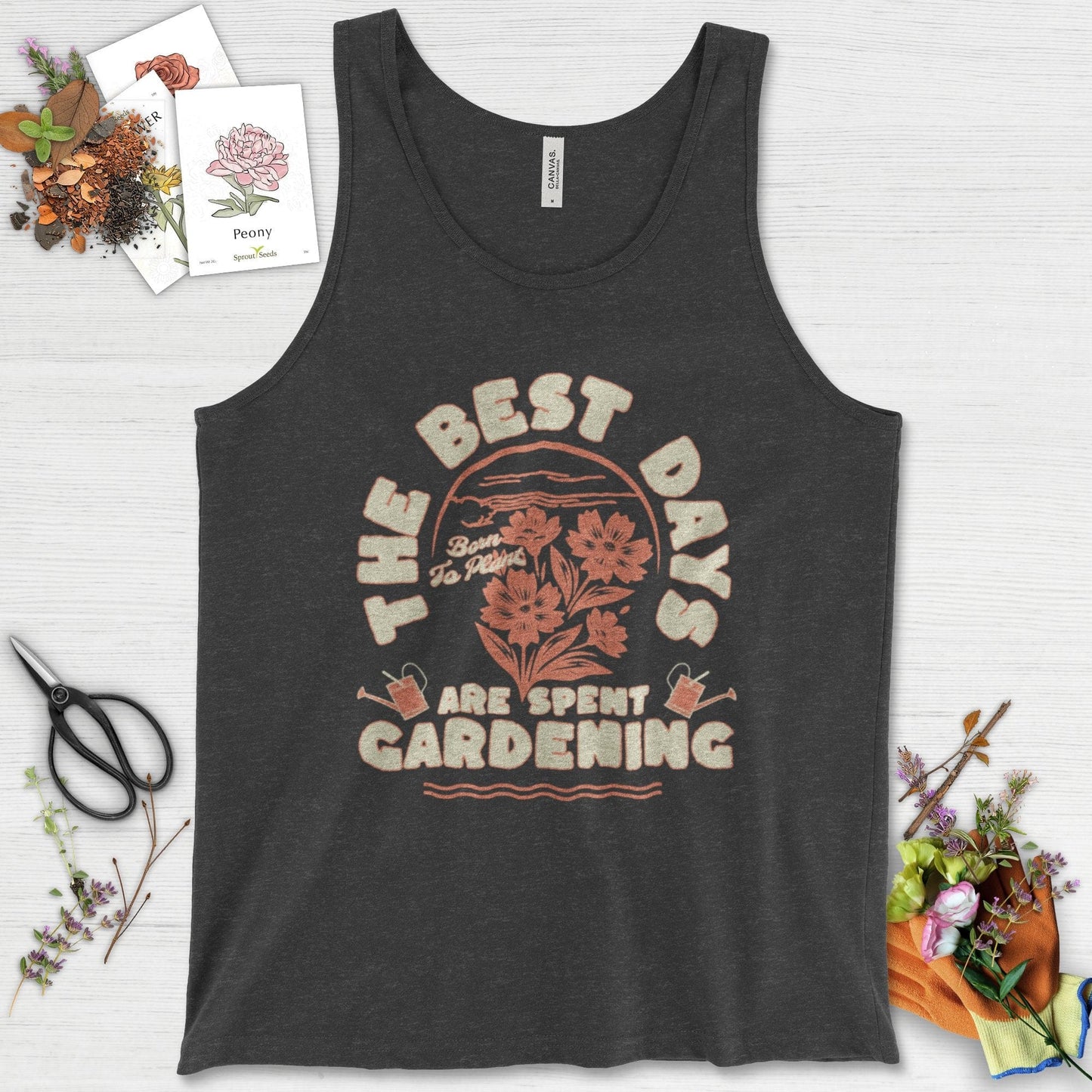Best Days Gardening Tank Top Dark Gray Heather / XS Physical Item