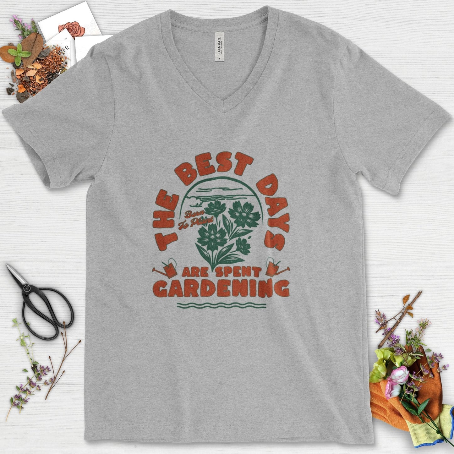 Best Days Gardening V-Neck Athletic Heather / S T-Shirt