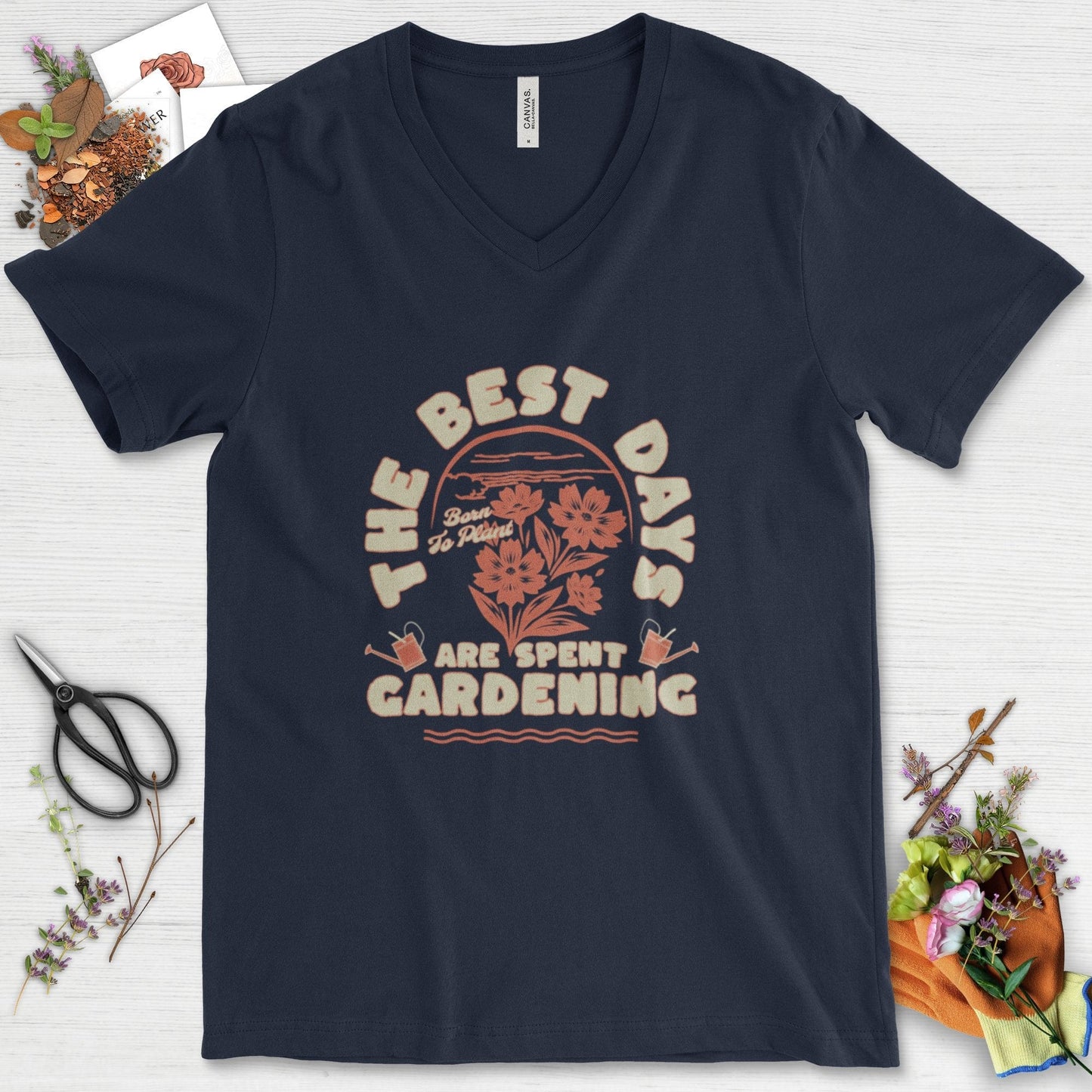 Best Days Gardening V-Neck Navy / S T-Shirt