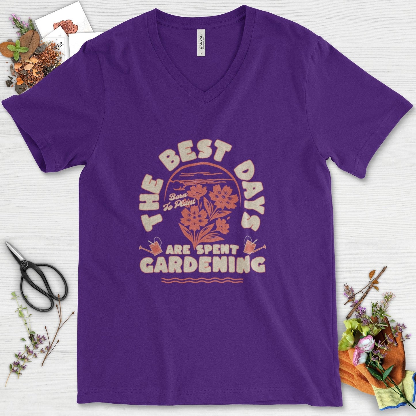 Best Days Gardening V-Neck Team Purple / S T-Shirt
