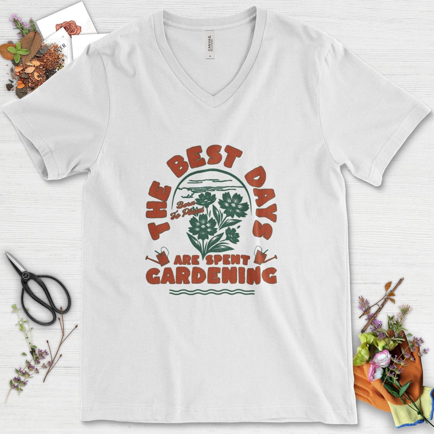 Best Days Gardening V-Neck White / S T-Shirt
