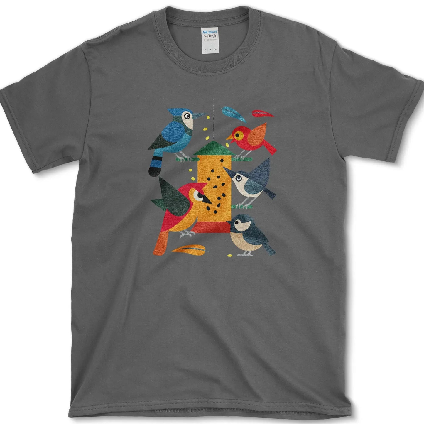 Bird Feeder Frenzy T-Shirt Dark Heather / S Essential Tees