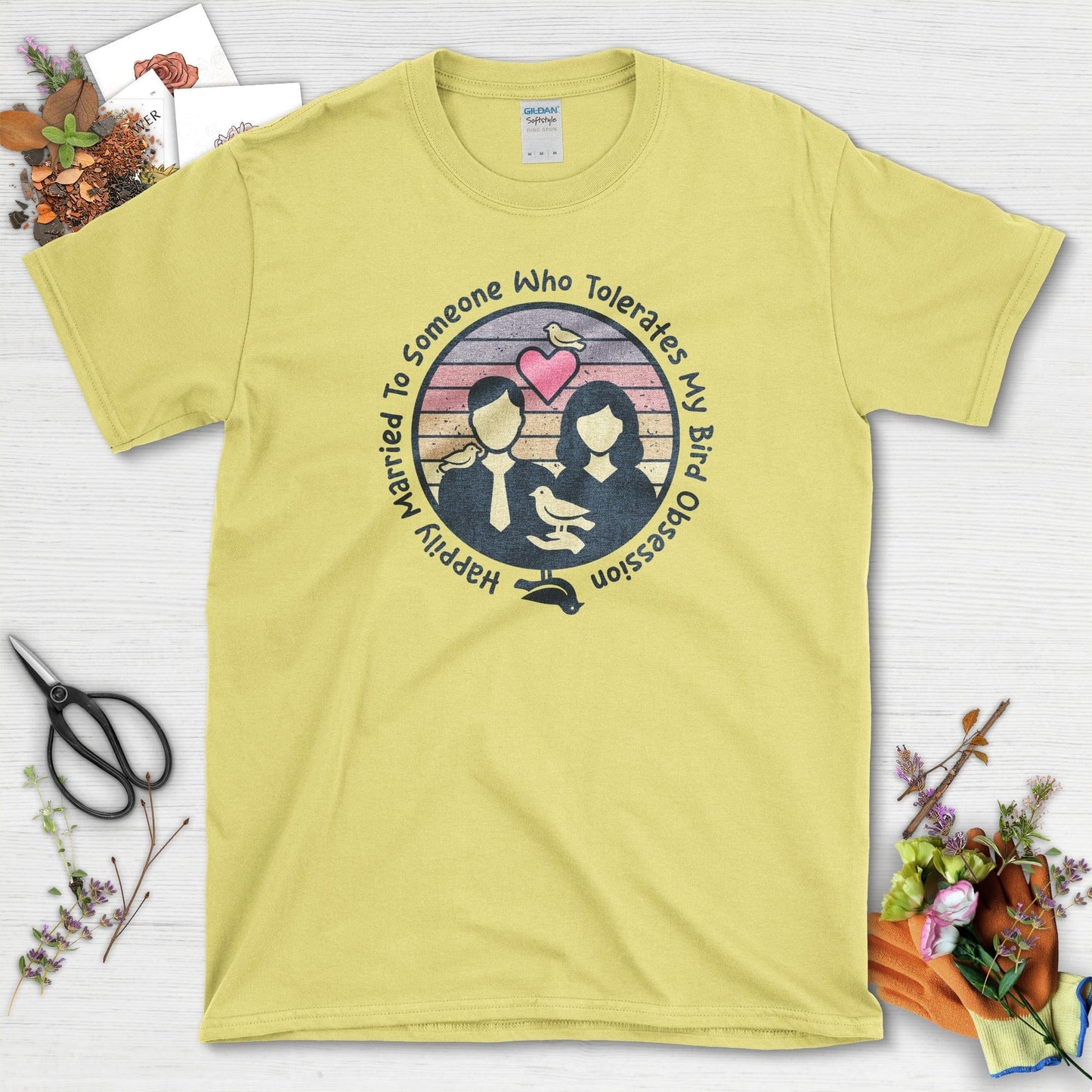 Bird Obsession Marriage T-Shirt Cornsilk / S Physical Item