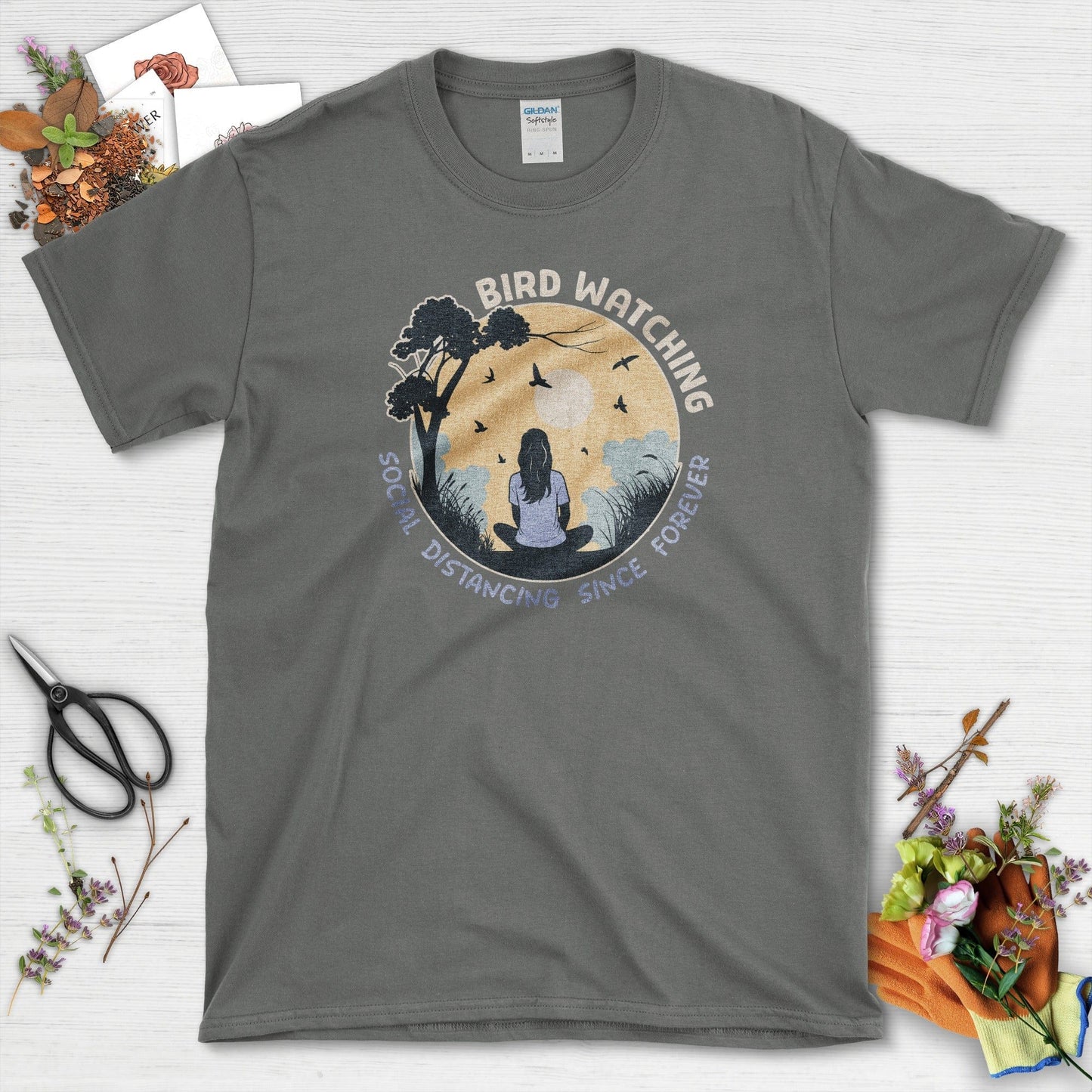 Bird Watching Forever T-Shirt Charcoal / S Physical Item