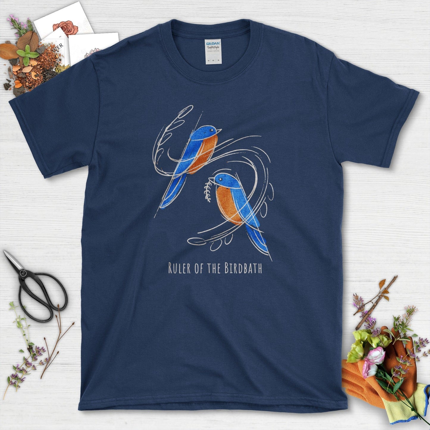 Birdbath Ruler T-Shirt Navy / S Physical Item