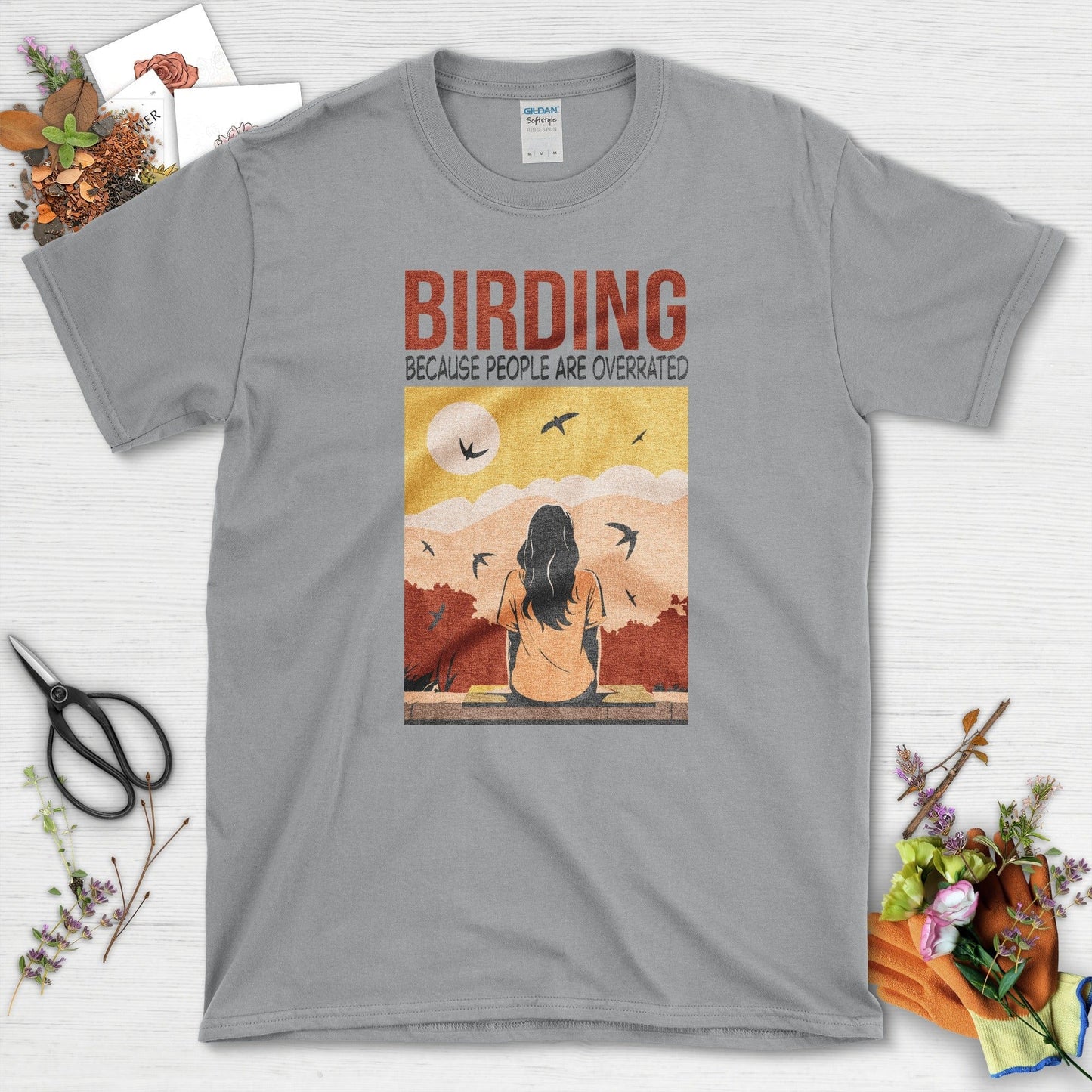 Birding Overrated People T-Shirt Sport Grey / S Physical Item