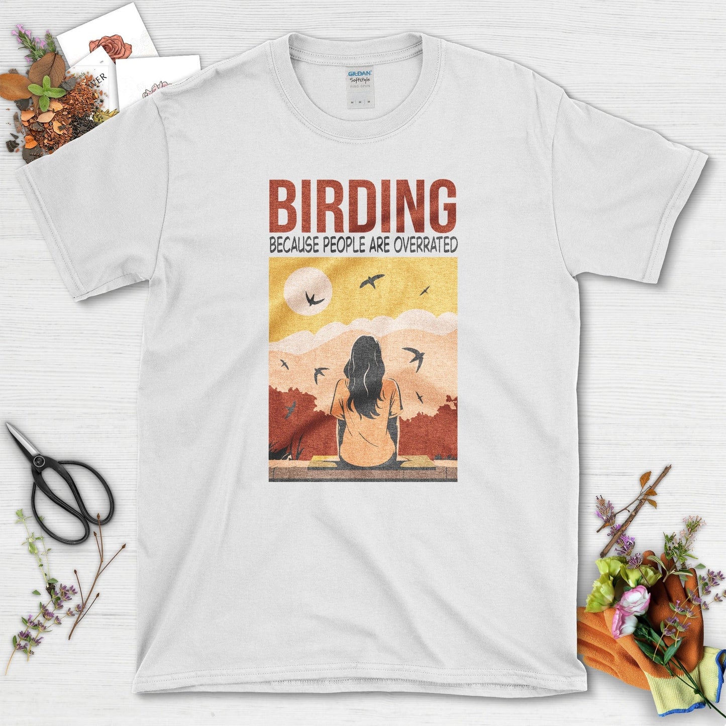 Birding Overrated People T-Shirt White / S Physical Item