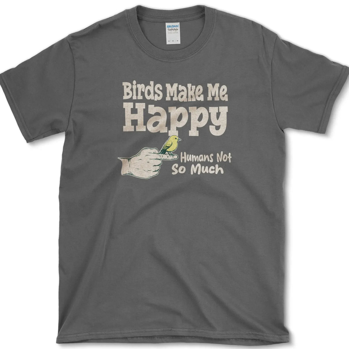 Birds Make Me Happy T-Shirt Dark Heather / S Essential Tees