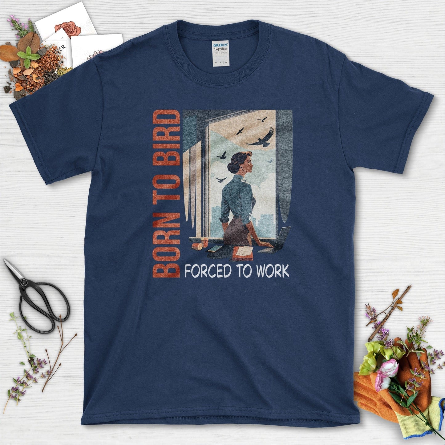 Born To Bird T-Shirt Navy / S Physical Item