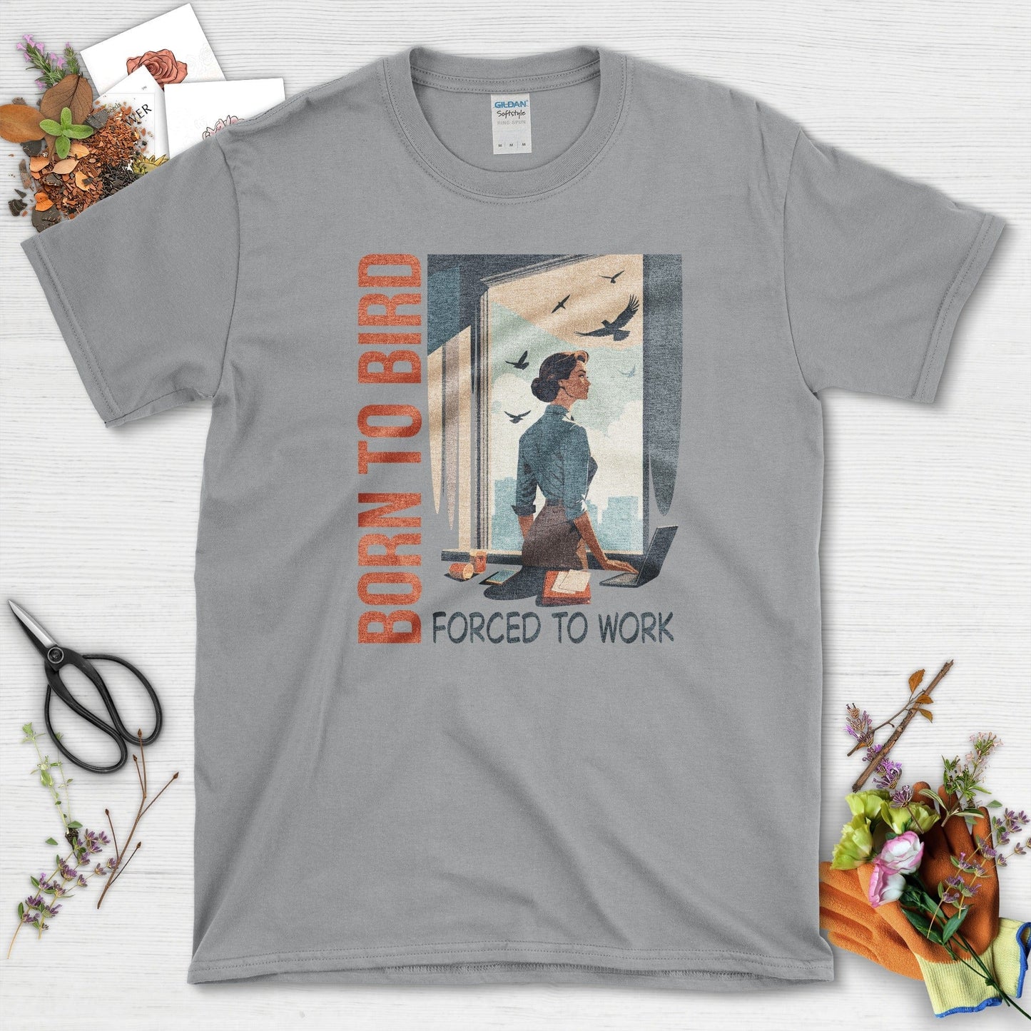 Born To Bird T-Shirt Sport Grey / S Physical Item