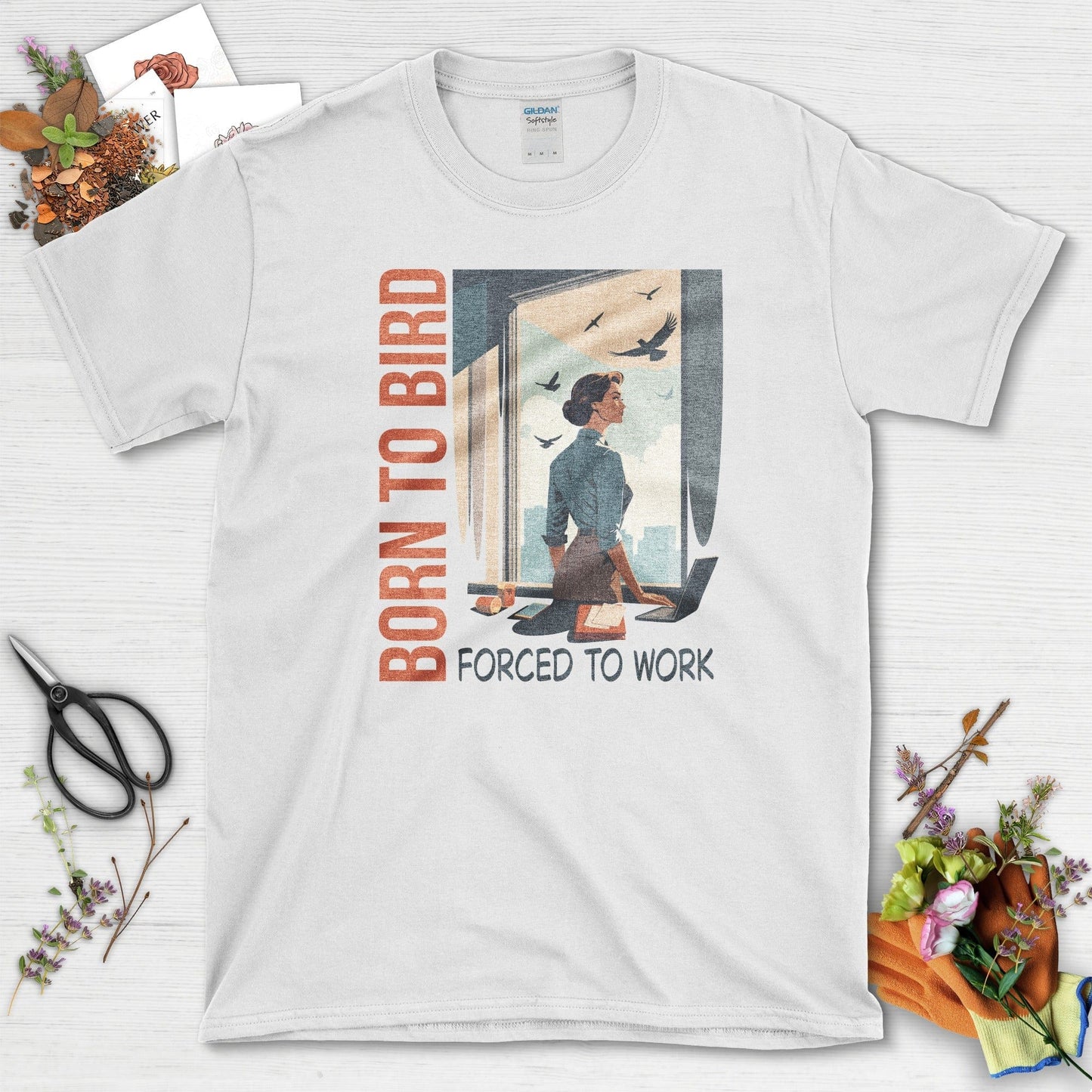 Born To Bird T-Shirt White / S Physical Item
