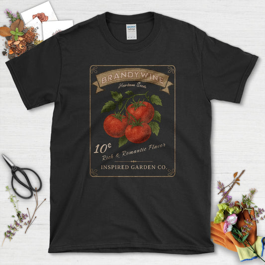 Brandywine Tomato Inspired Garden T-Shirt Black / S Physical Item