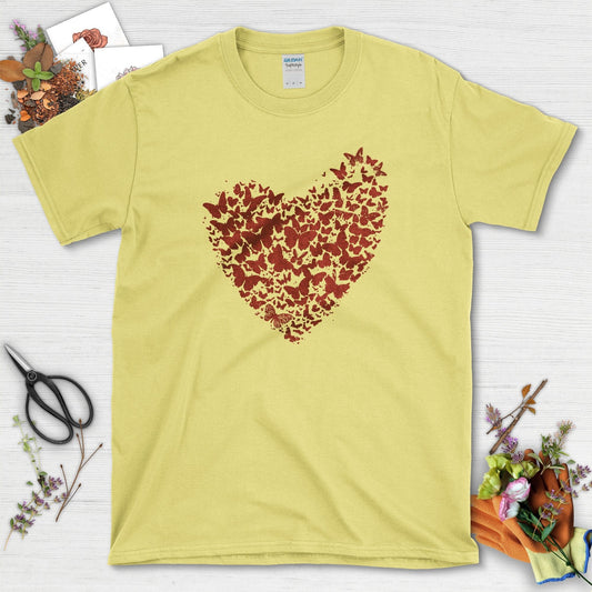 Butterflies as Heart T-Shirt Cornsilk / S T-Shirt