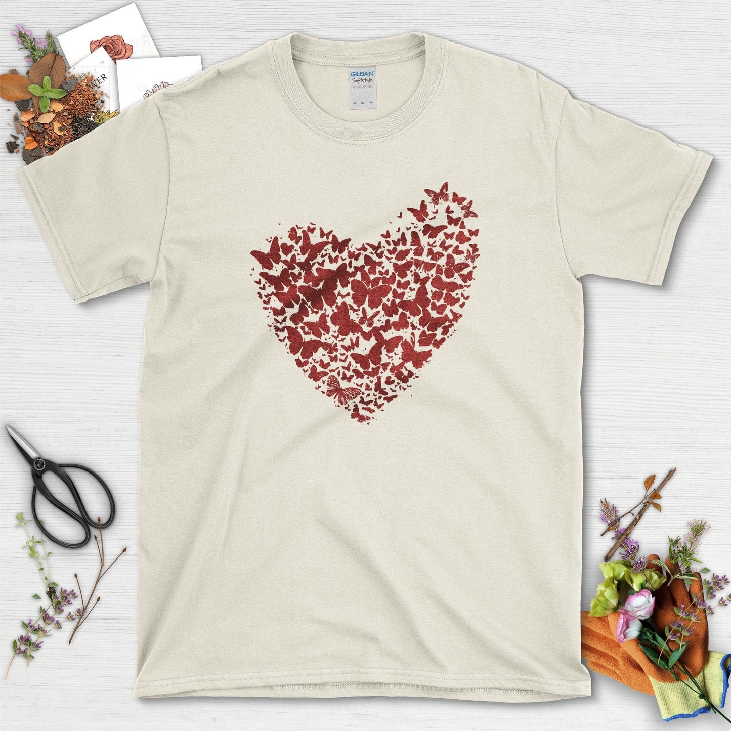 Butterflies as Heart T-Shirt Natural / S T-Shirt