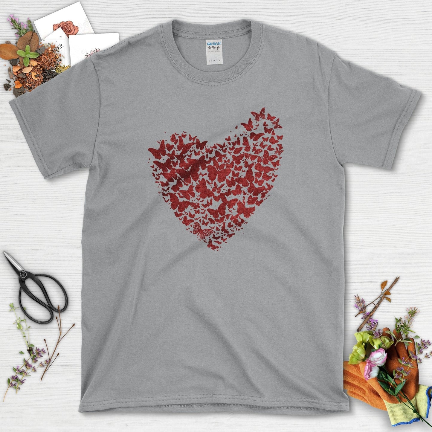 Butterflies as Heart T-Shirt Sport Grey / S T-Shirt