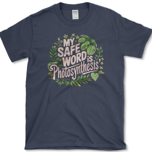 Safe Word Photosynthesis artwork featuring photosynthesis and leafy plants on a T-shirt