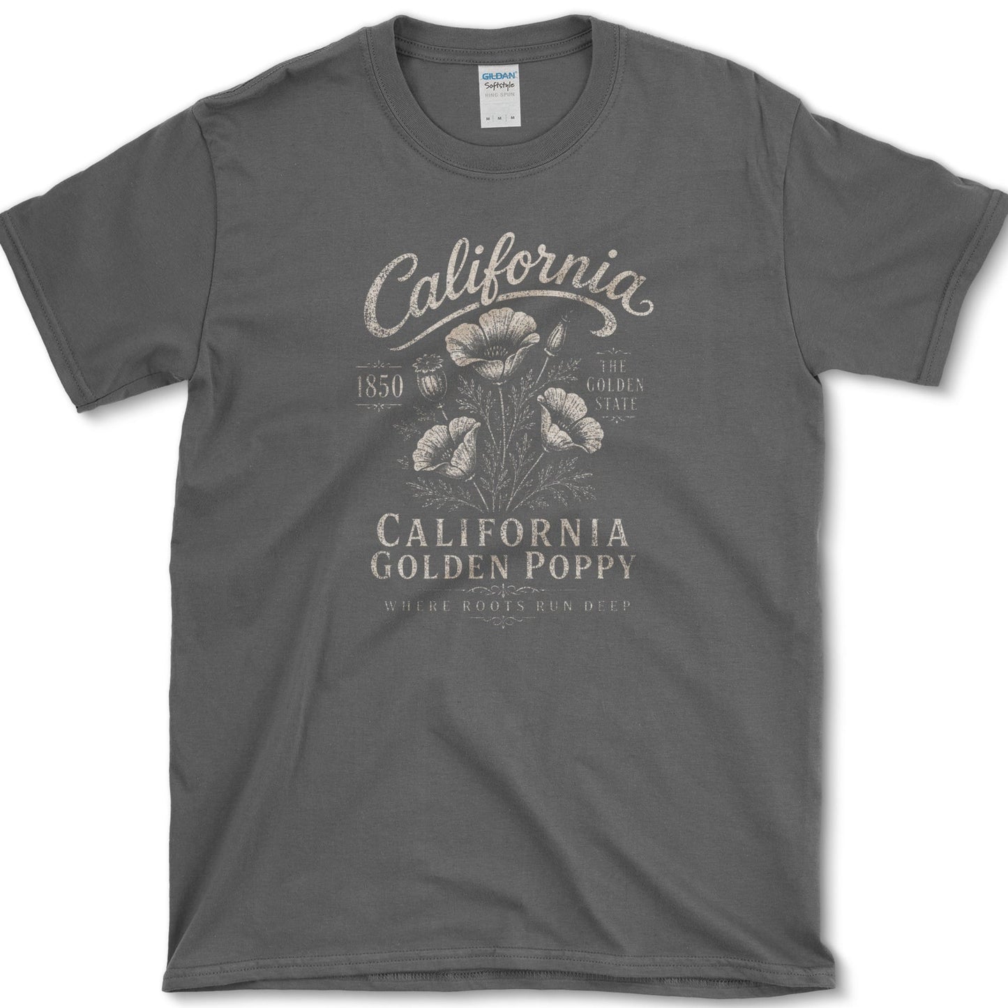 California Golden Poppy T-Shirt S / Dark Heather Essential Tees