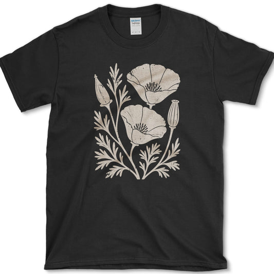 California Poppy T-Shirt S / Black Essential Tees