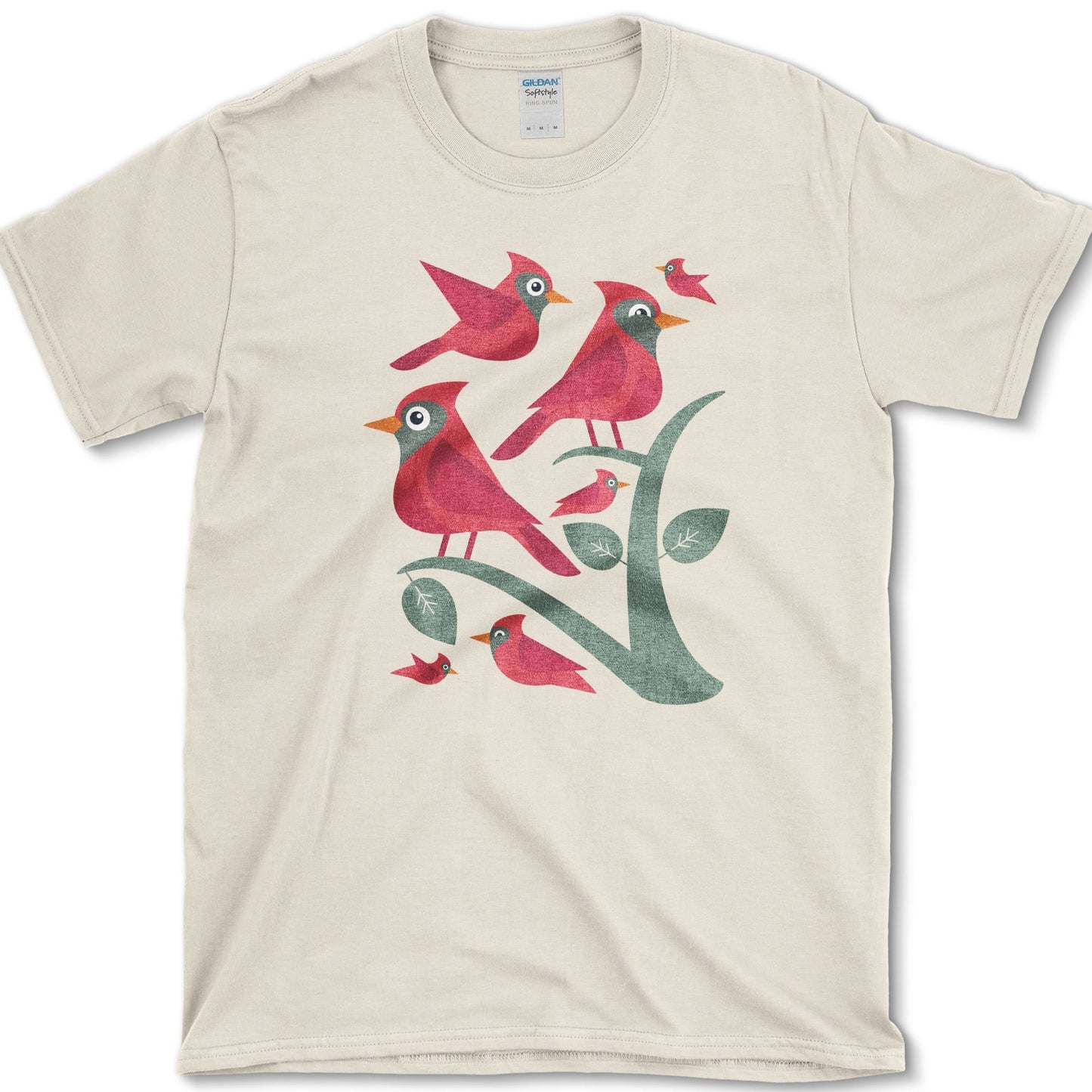 Cardinal Birds Graphic T-Shirt Natural / S Essential Tees