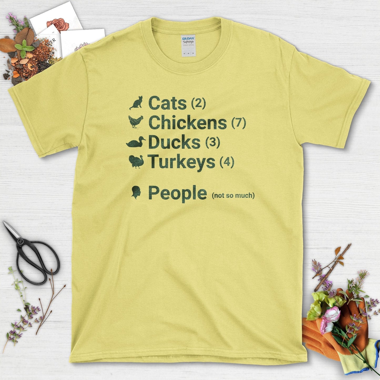 Cats Ducks Turkeys People T-Shirt Cornsilk / S T-Shirt