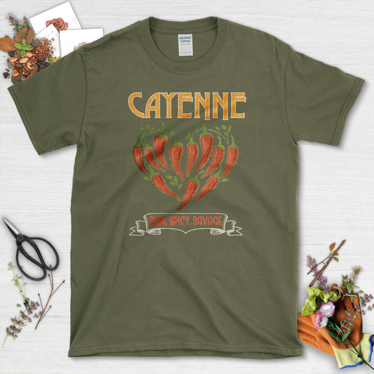 Cayenne Slim Spicy Savage T-Shirt Military Green / M Physical Item