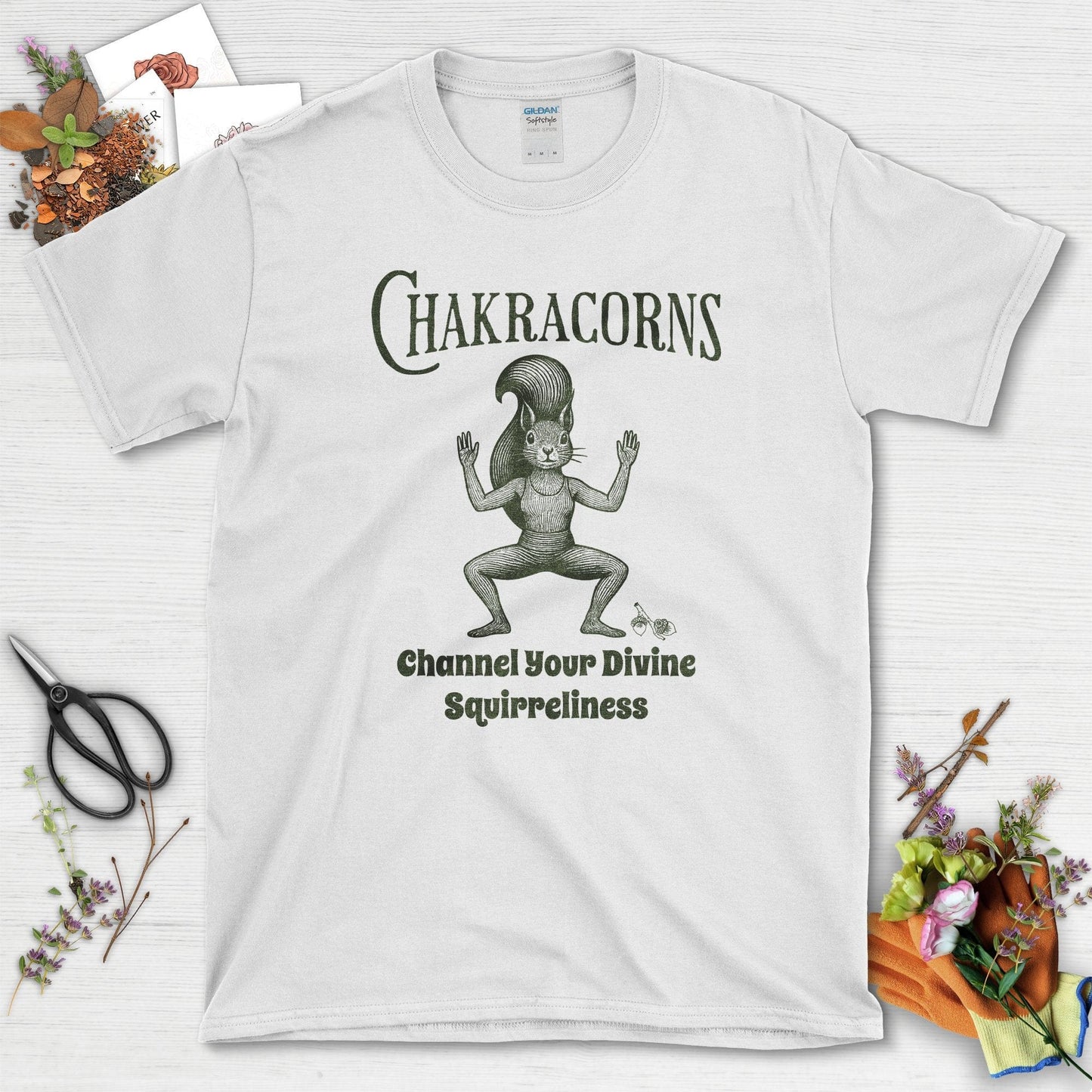 Chakracorns Divine Squirreliness T-Shirt White / S Physical Item