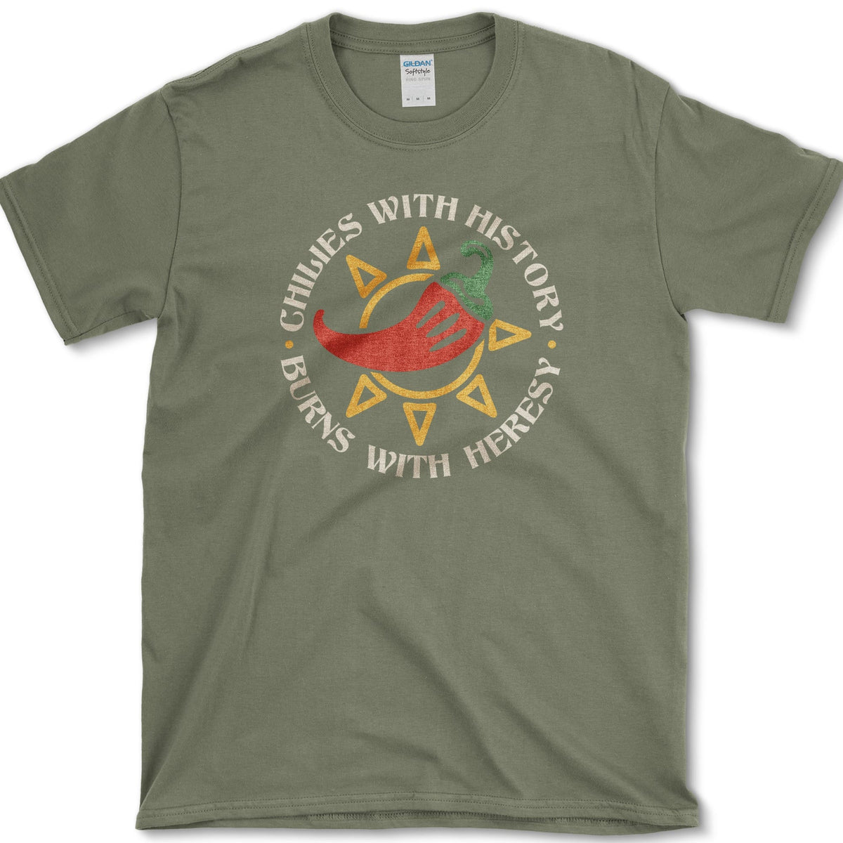 Chili With History T-Shirt Military Green / S Essential Tees